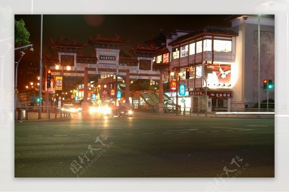 宁波城隍庙夜景图片