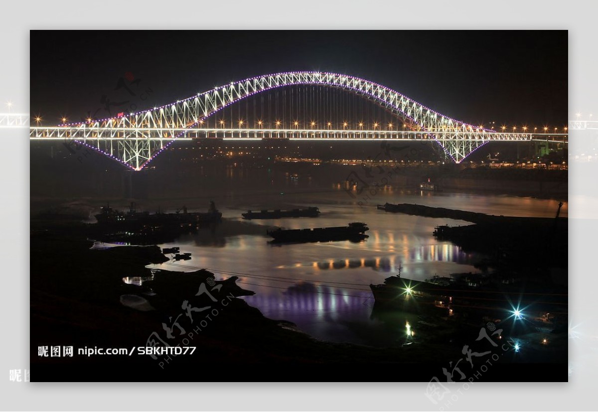 夜景灯光桥图片
