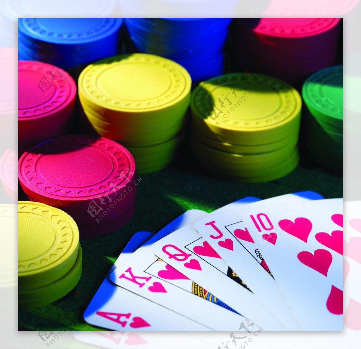 玩扑克筹码图片