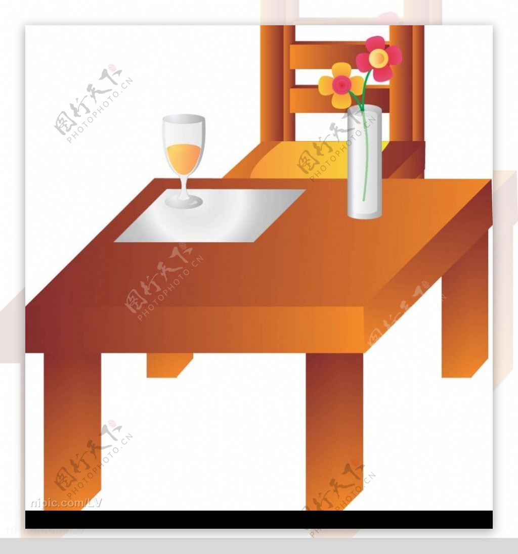 桌子与椅子图片