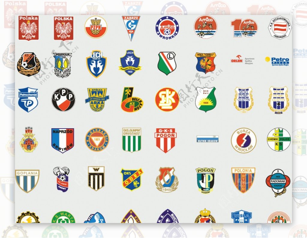 全球2487个足球俱乐部球队标志波兰图片