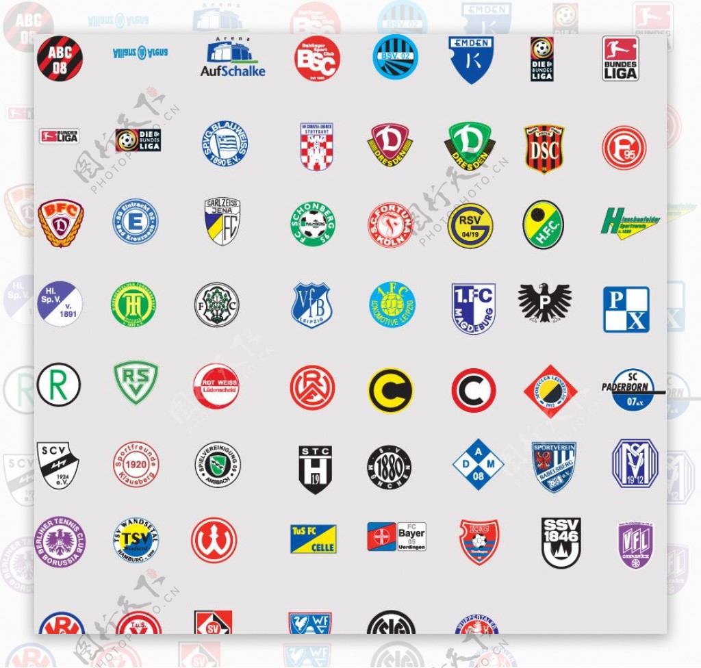 全球2487个足球俱乐部球队标志德国其他图片