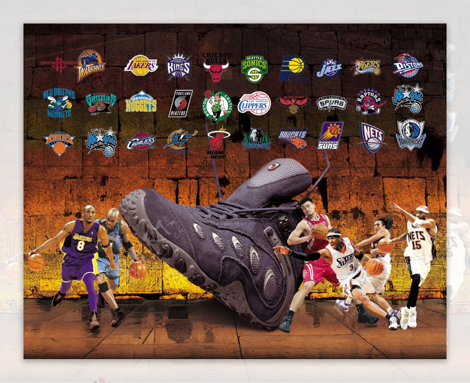 NBA运动鞋广告图片