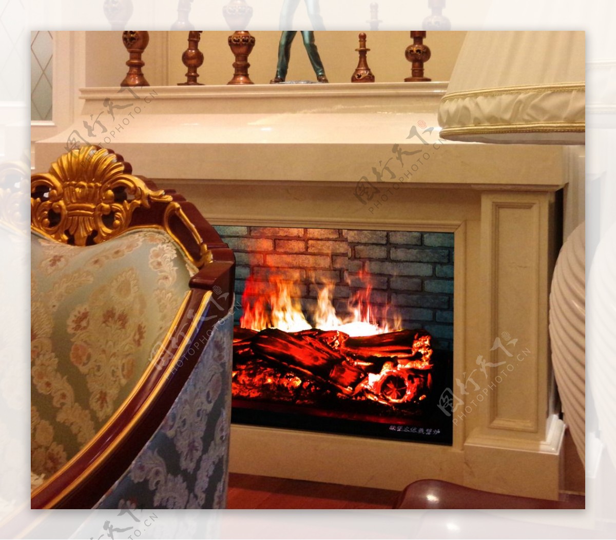伏羲壁炉3D火焰客厅灯图片