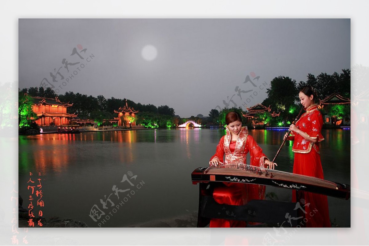 扬州二十四桥美女图片