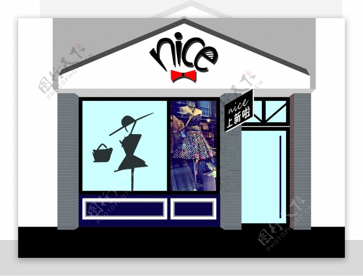 NICE服装店门头设计图片