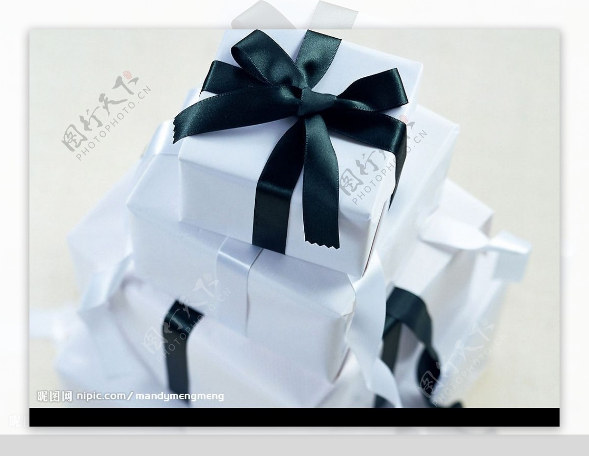 高精节日素材13蓝色丝带礼品盒图片