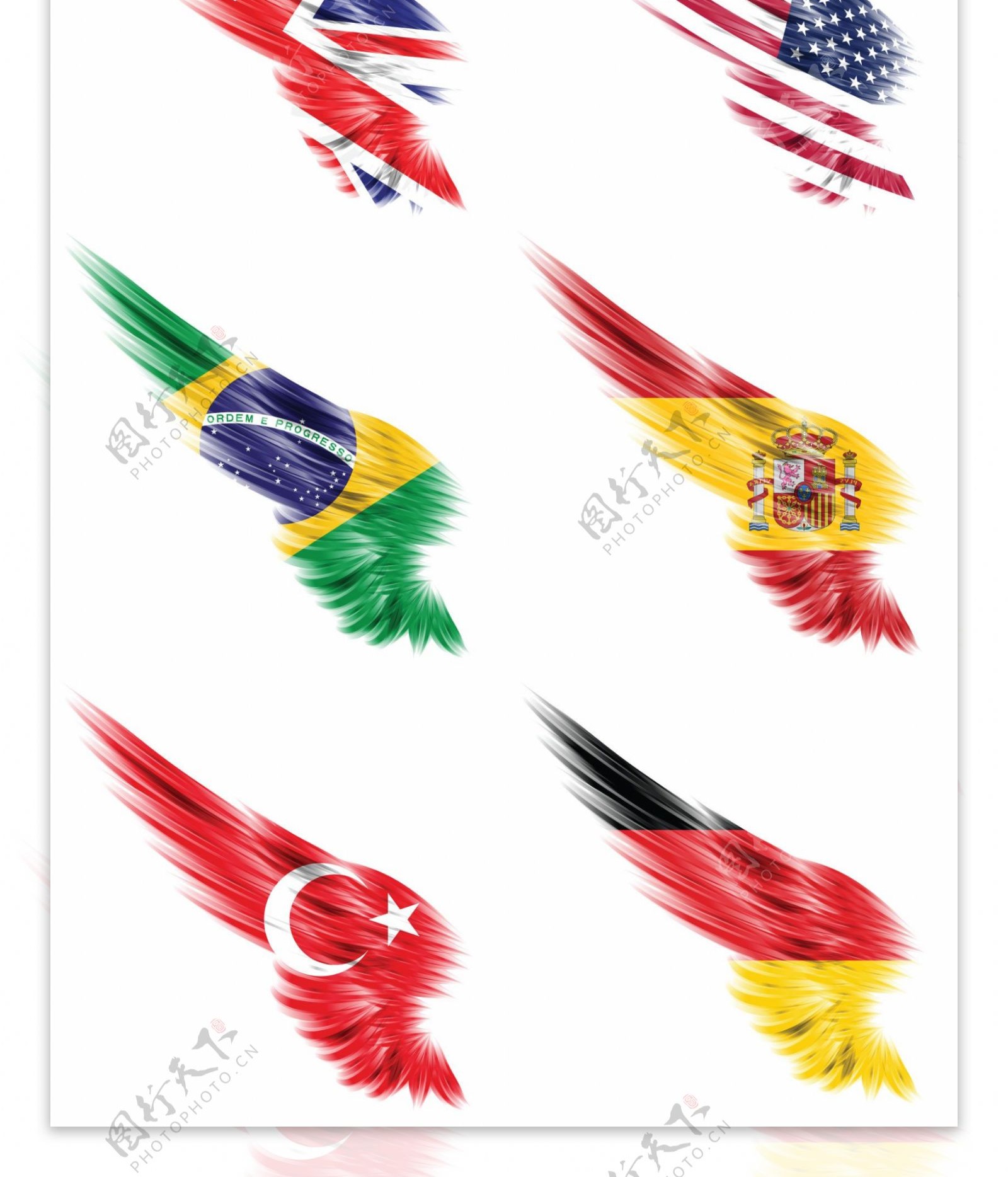 国旗翅膀素材图片