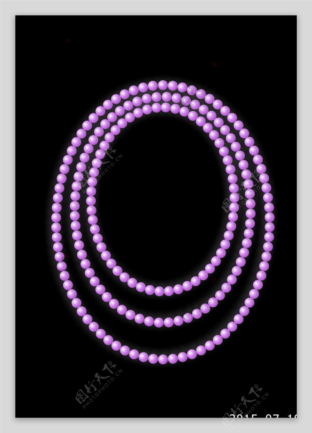 绘制眩目的紫色珍珠项链图片