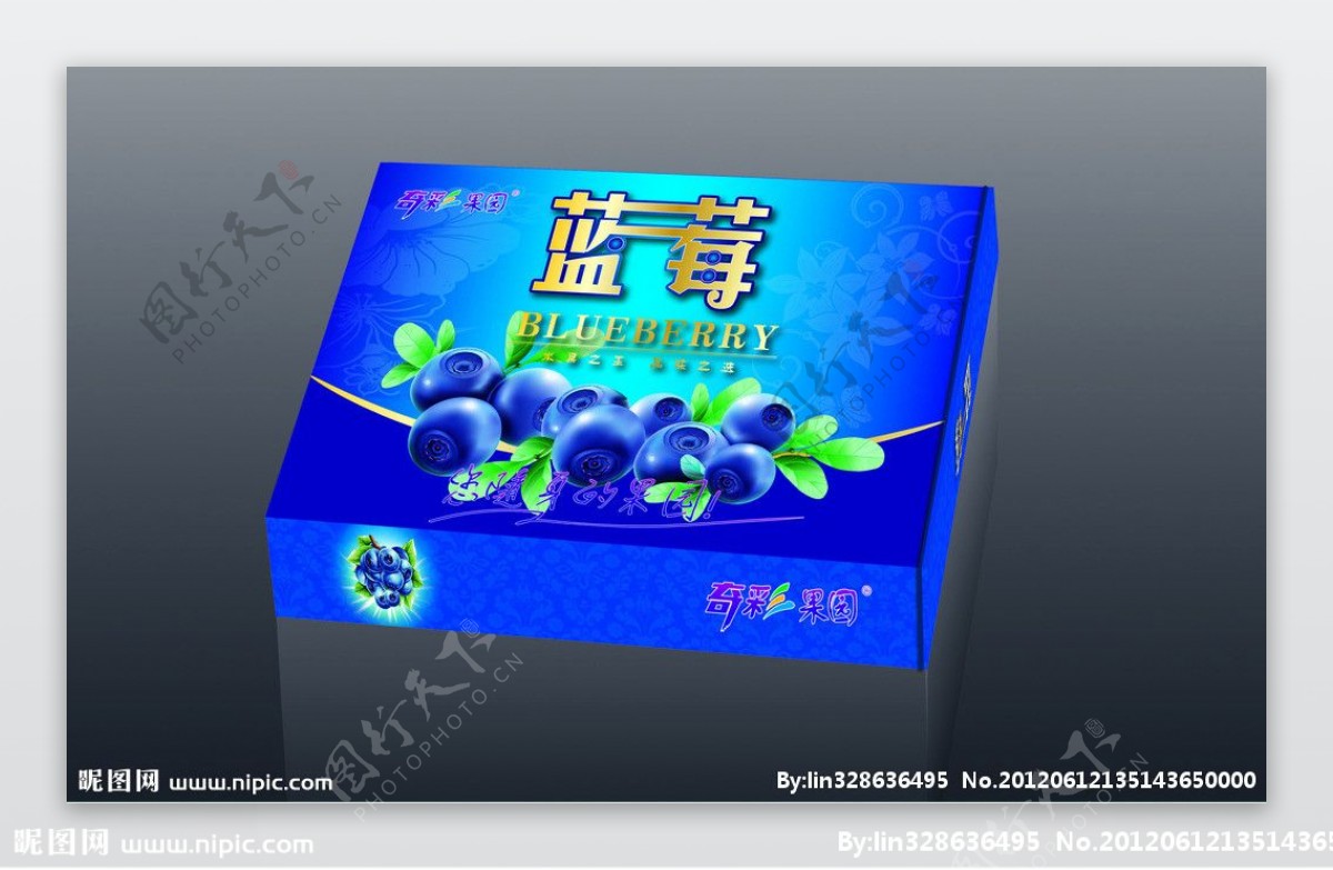 蓝莓包装盒展开图图片