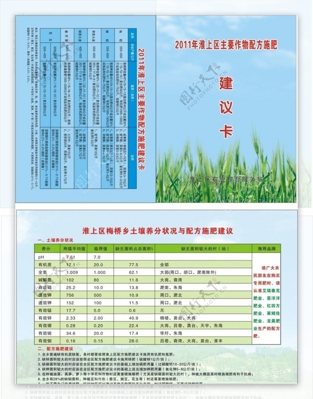 建议卡农作物施肥建议卡图片