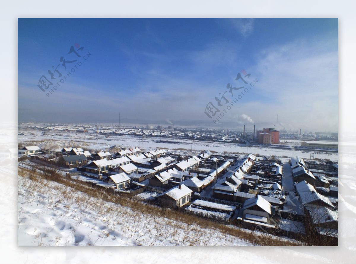 潮查北山下冬天风景图片