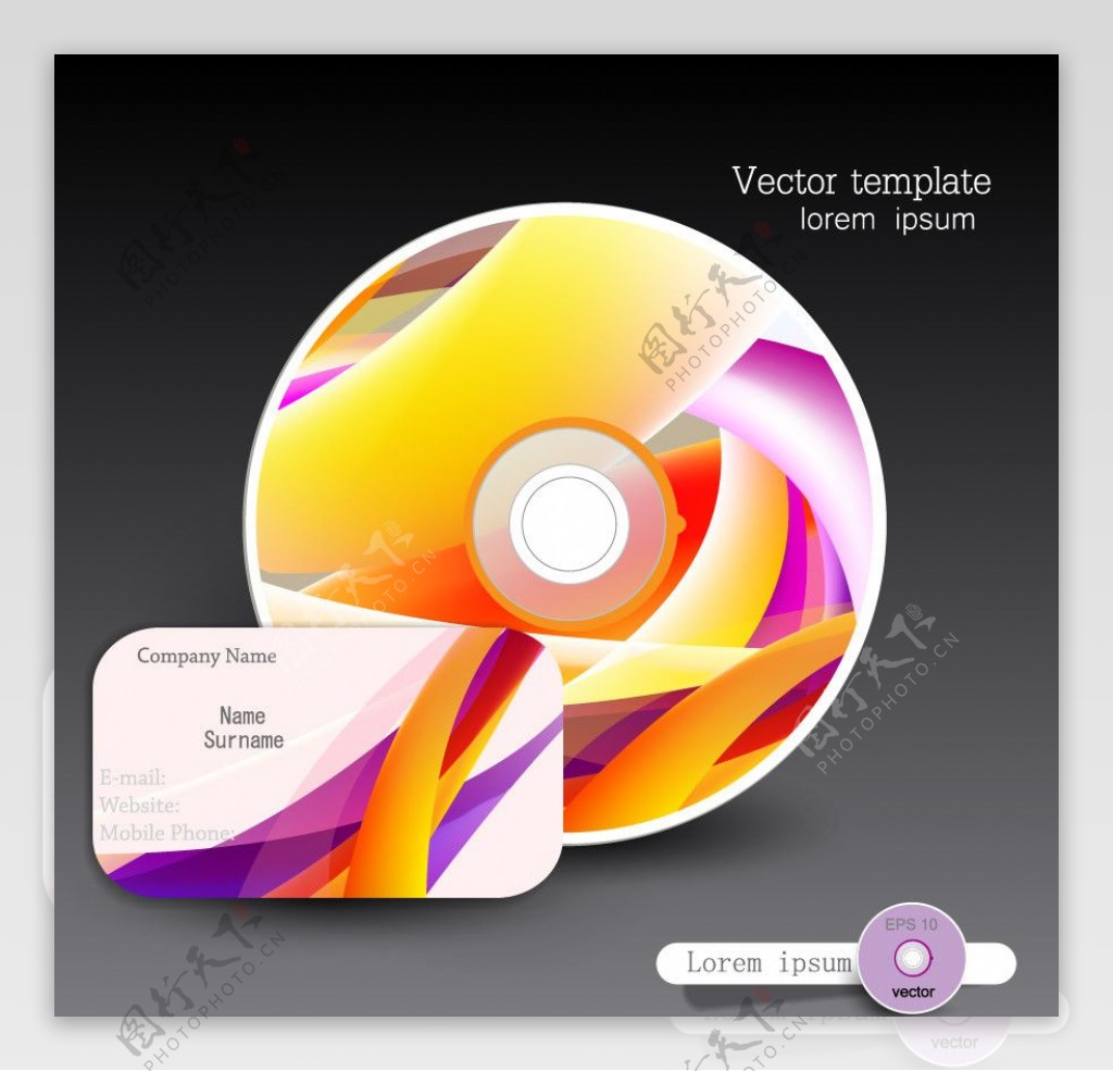 动感线条名片cd封面设计图片