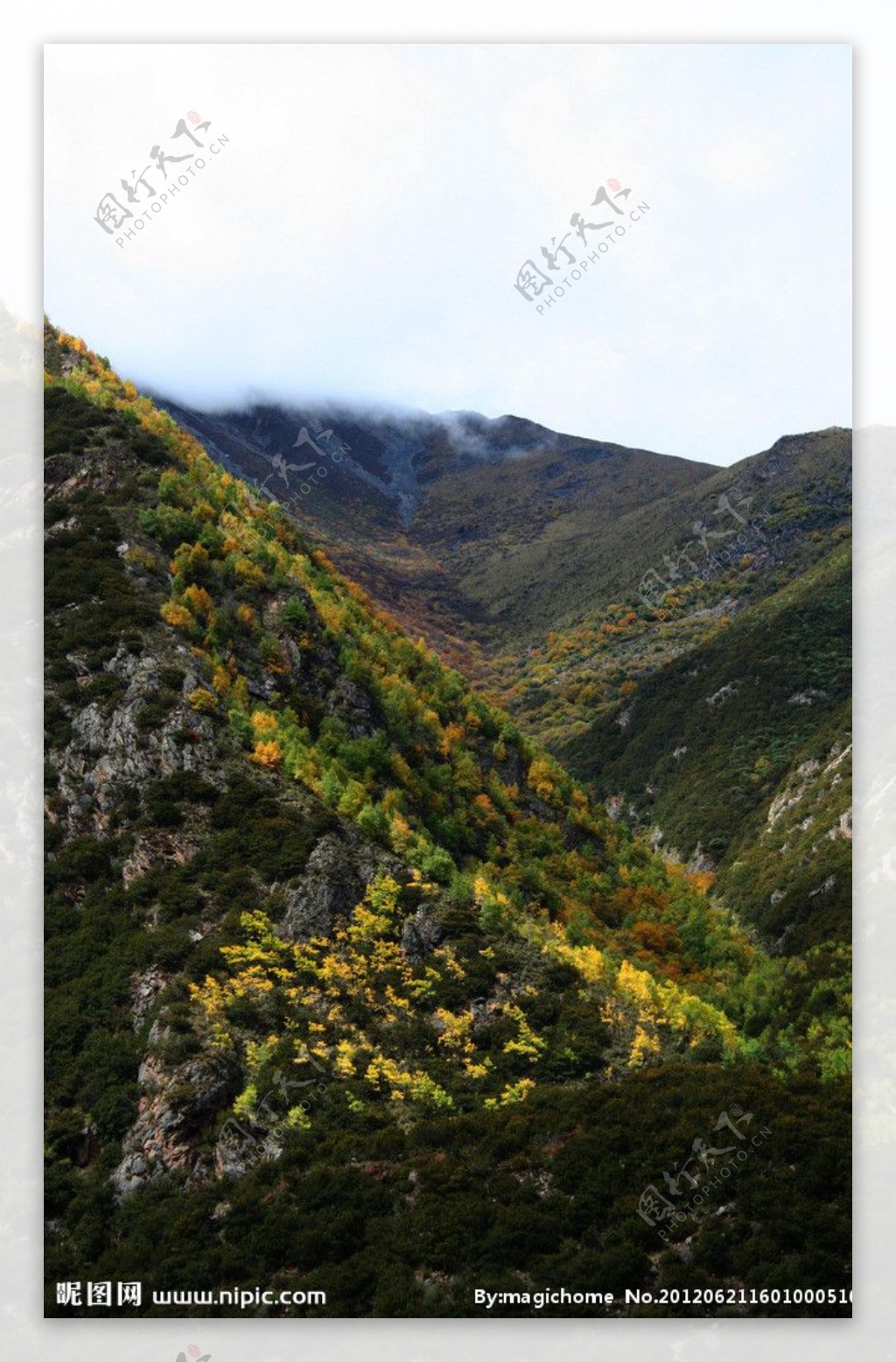 峻岭秋色图片