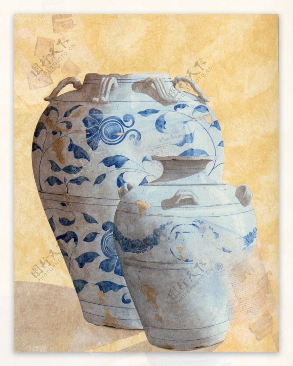 陶罐青花瓷图片