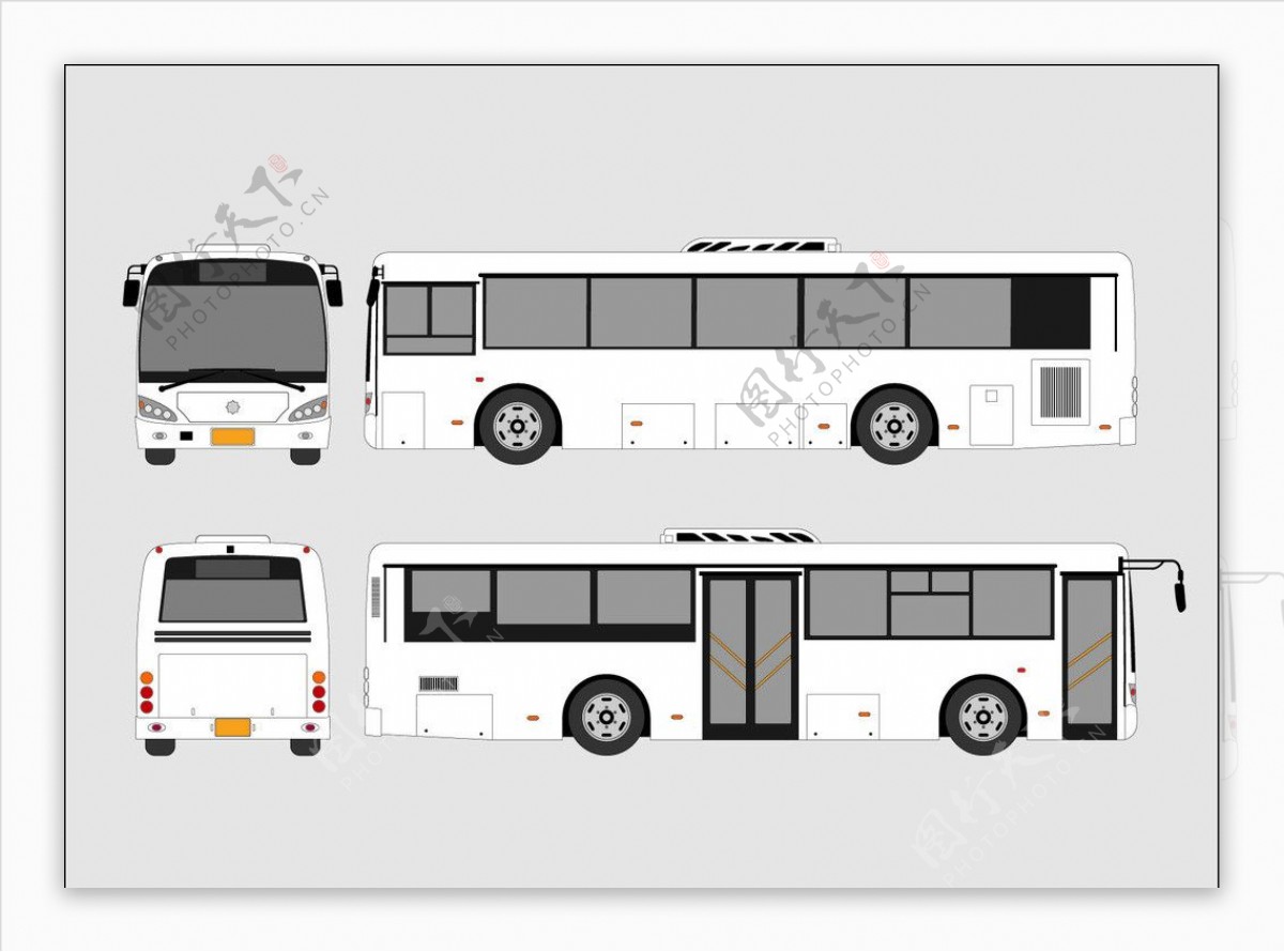 公交车矢量素材长图片