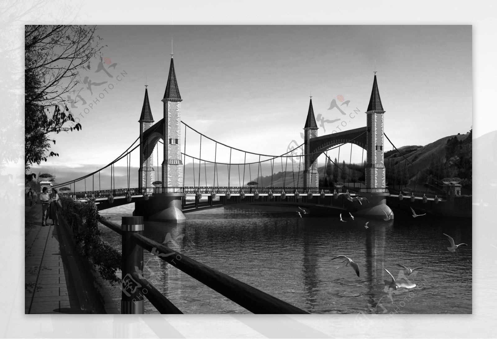 欧式桥梁图片