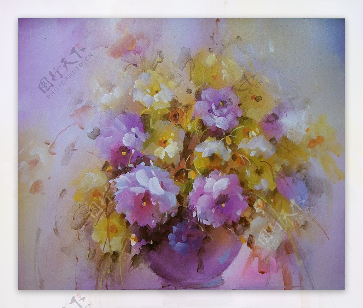 静物花朵油画图片
