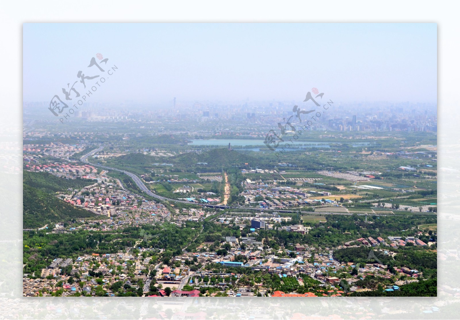北京西郊三山五园鸟瞰图片