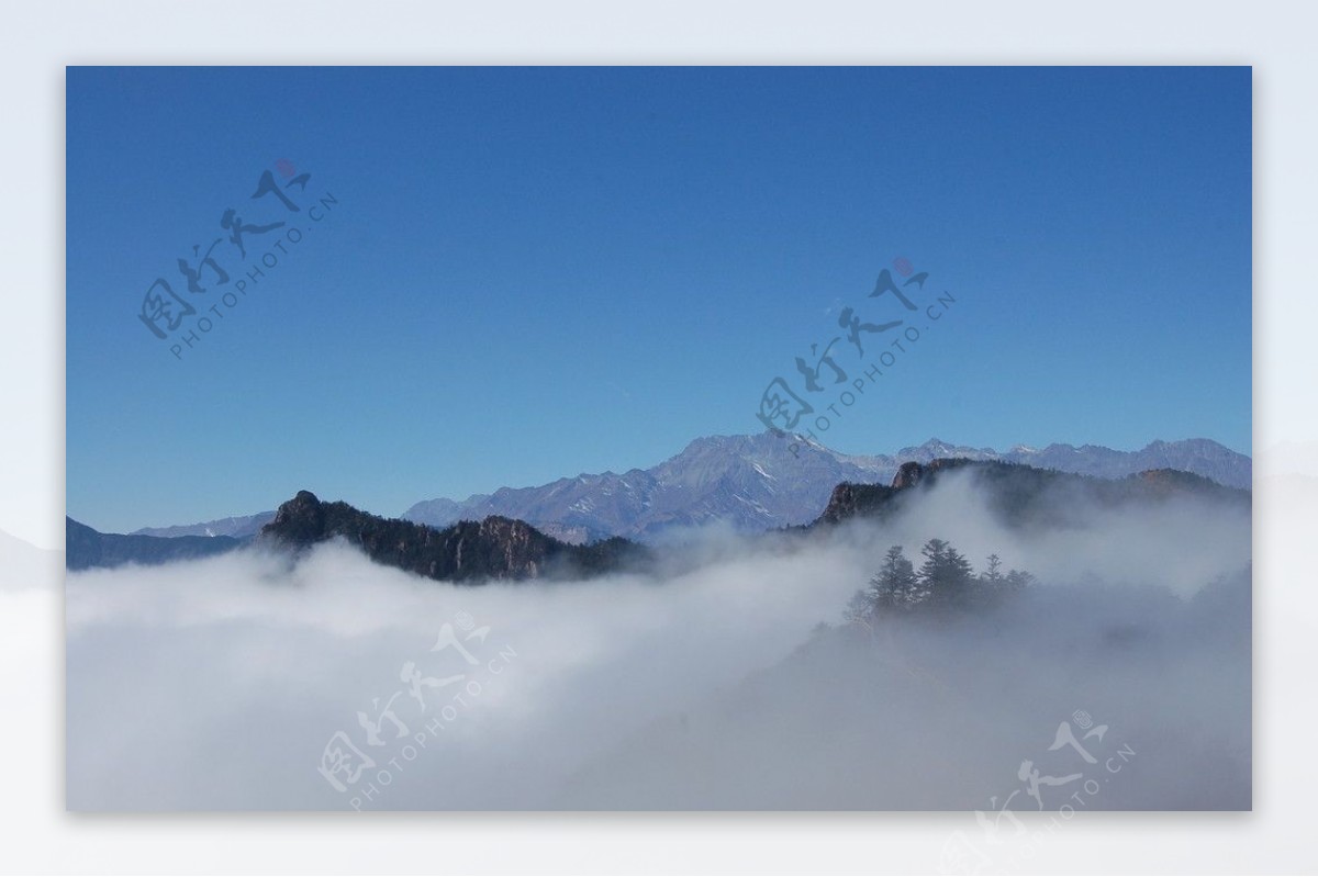 西岭雪山云海仙境图片