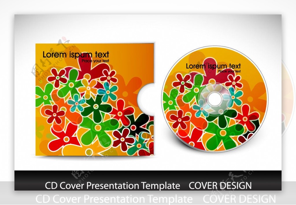 时尚花纹花朵cd光盘封面图片