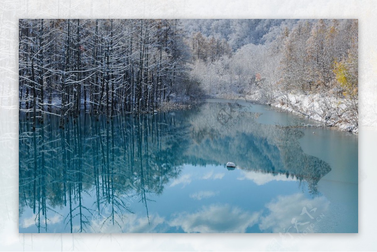 高清摄影冬季的湖泊图片