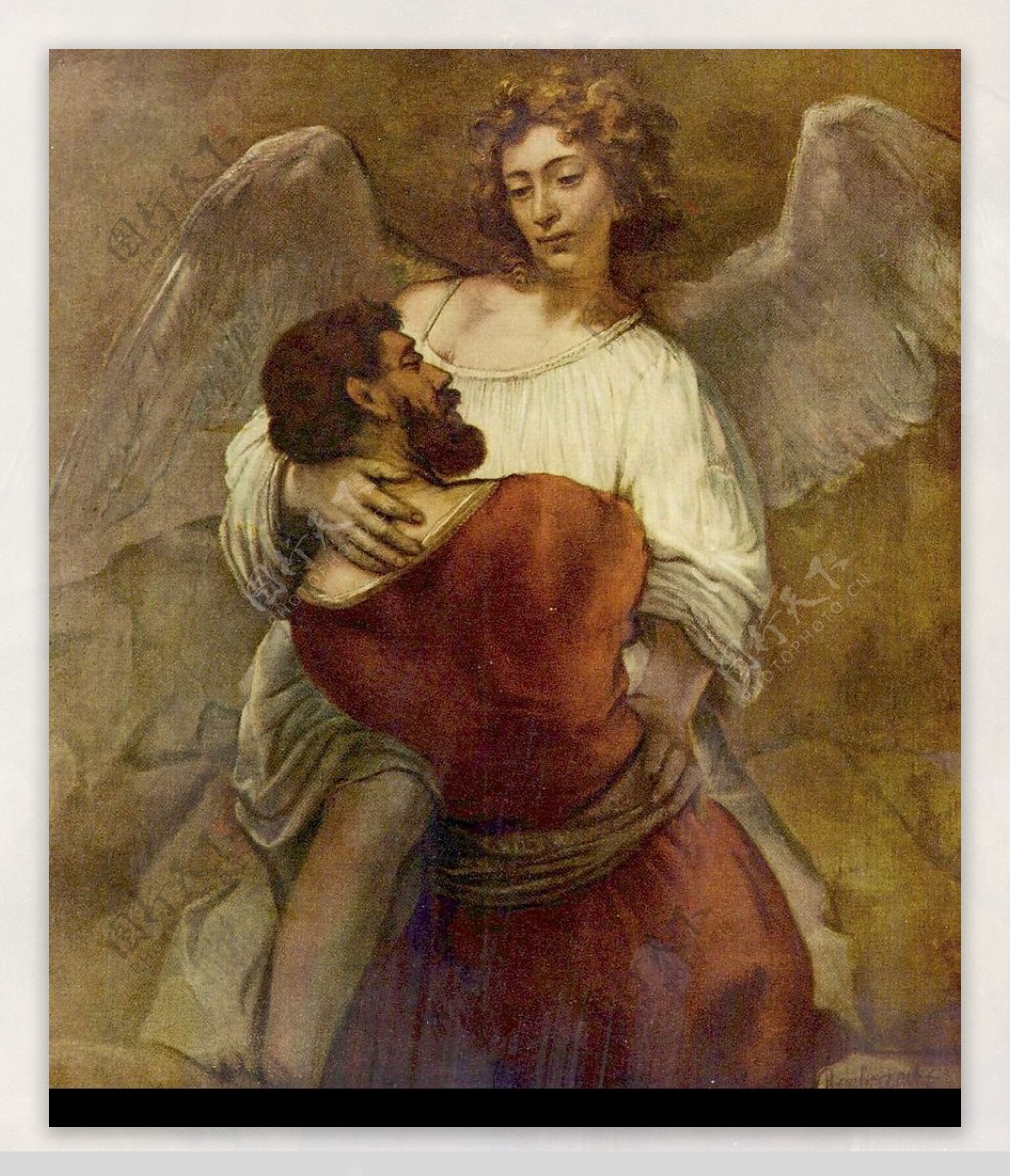 雅各伯与天使的争斗图片