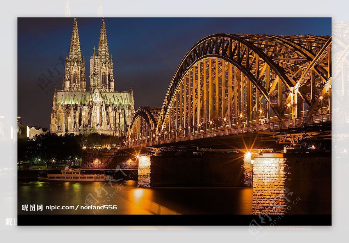 德国科隆大教堂夜景图片