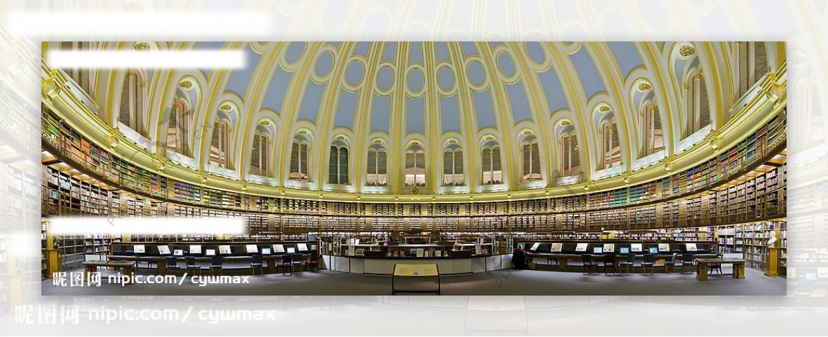 英国图书馆阅览室全景图片
