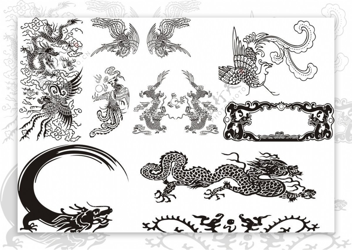中国传统动物花纹图片