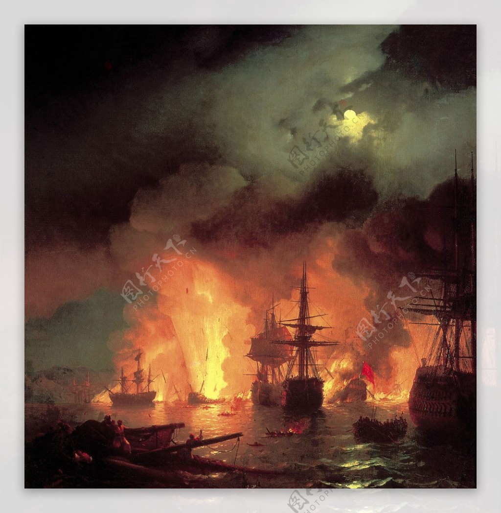 1770年6月25至26日夜战图片