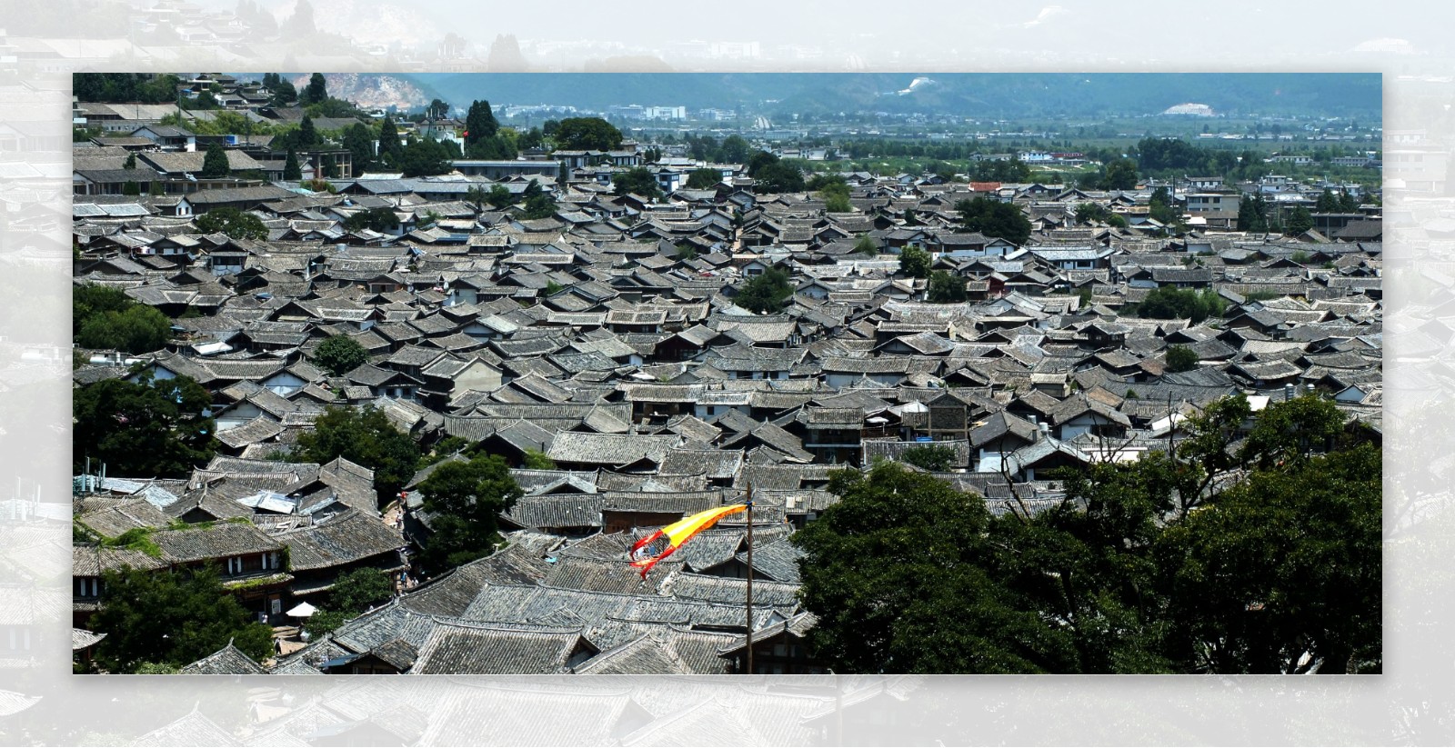 丽江古城鸟瞰图片