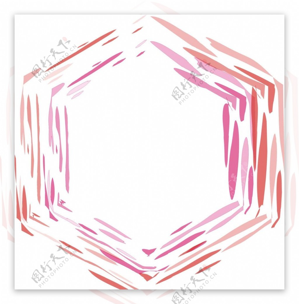 粉紫色粉红色六边形相框图片