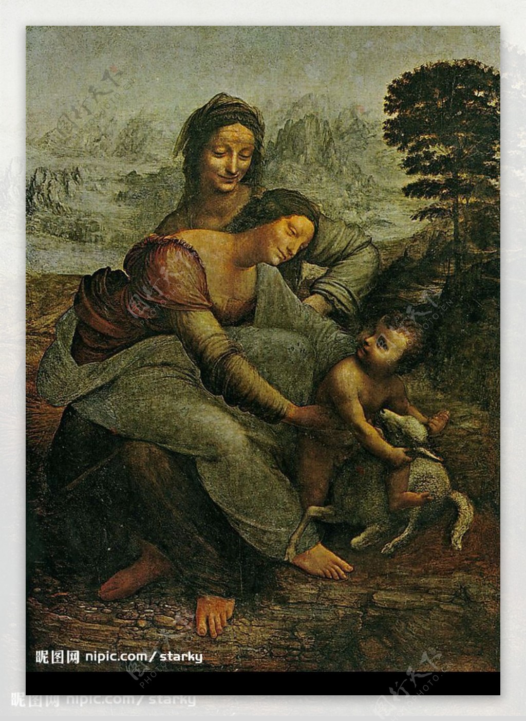 達文西聖母聖嬰和聖安娜图片