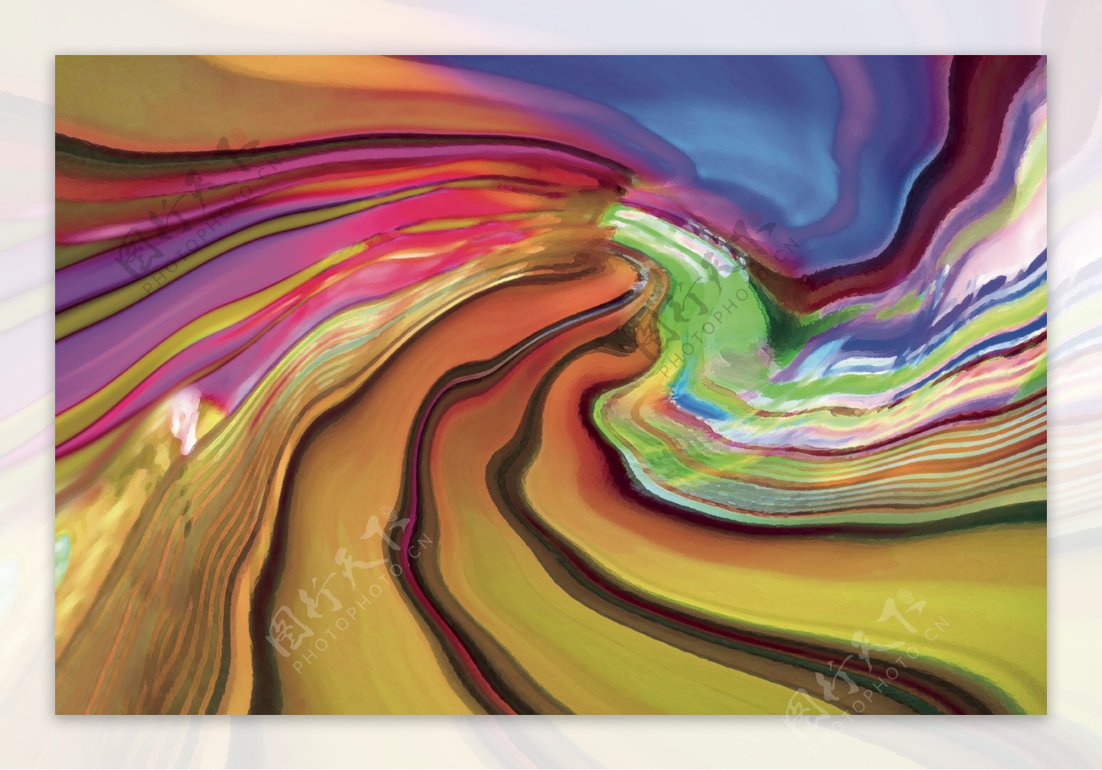 抽象画彩色河流图片