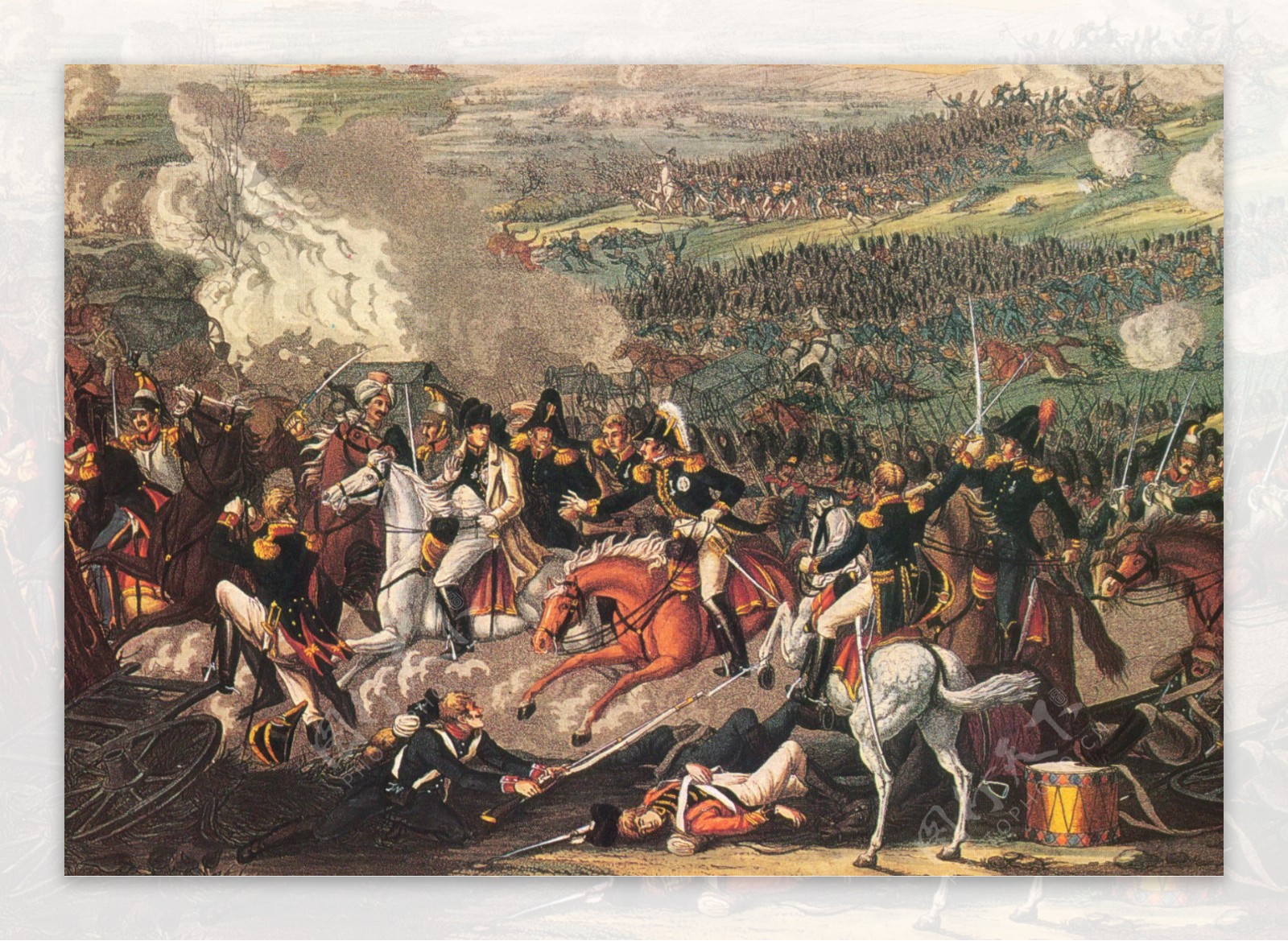 油画拿破仑在滑铁卢战役图片