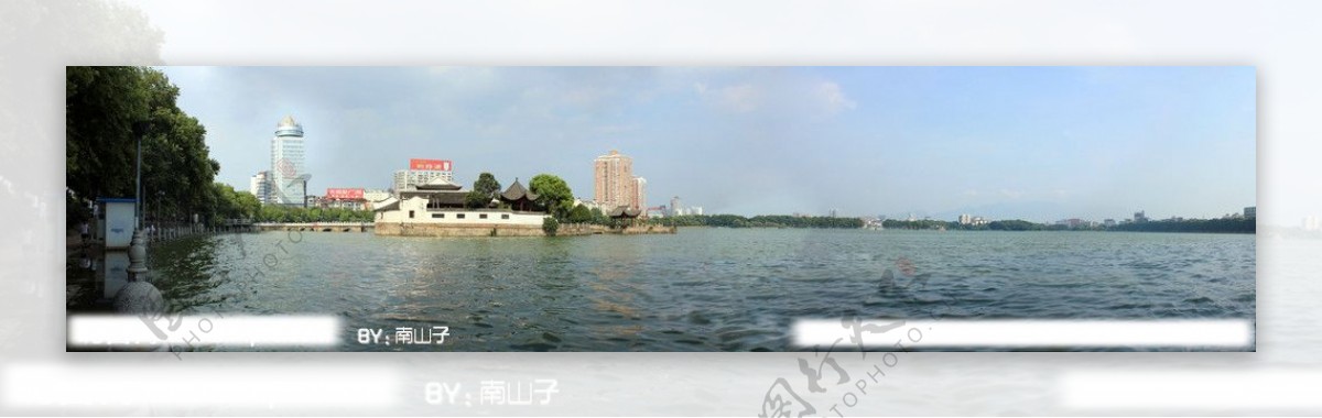 甘棠湖上的烟水亭图片