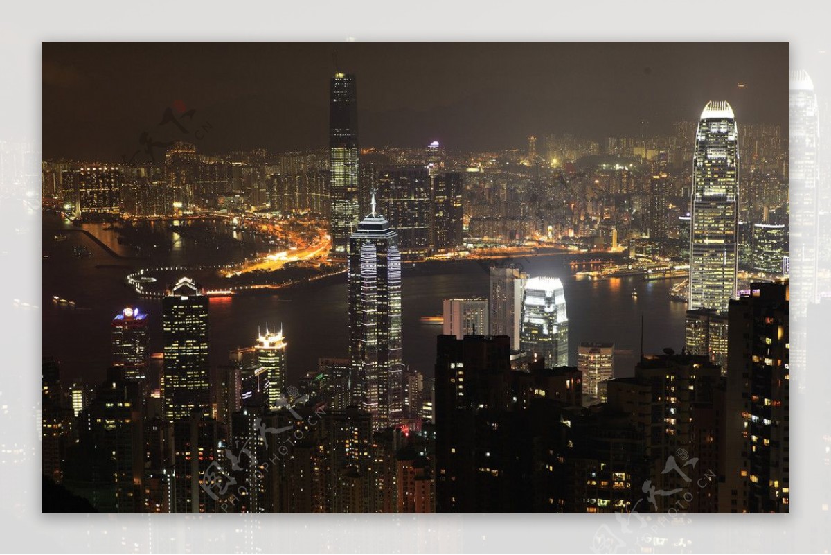 香港夜景俯览图片