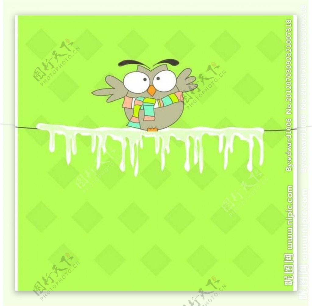 冰柱小鸟背景图片