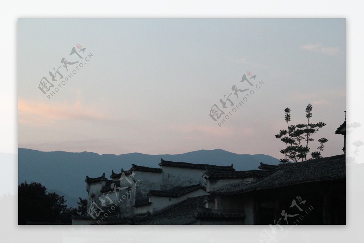 宏村晚景图片