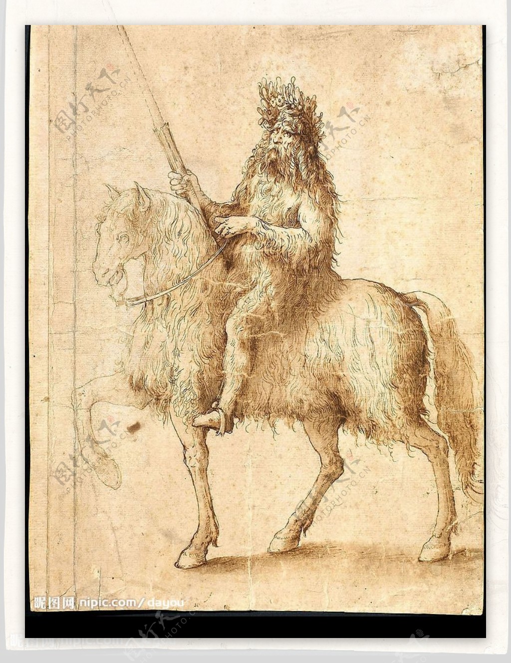 达芬奇素描画骑士15世纪图片