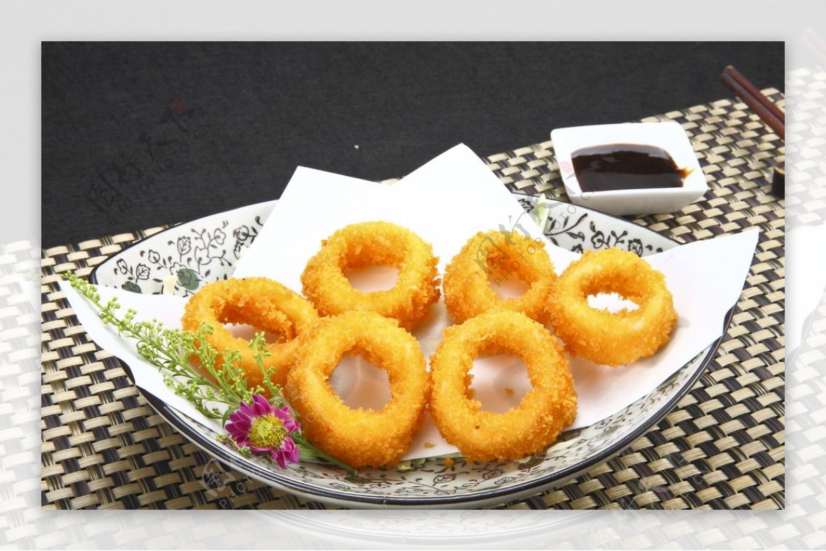 鱿鱼圈日式料理图片