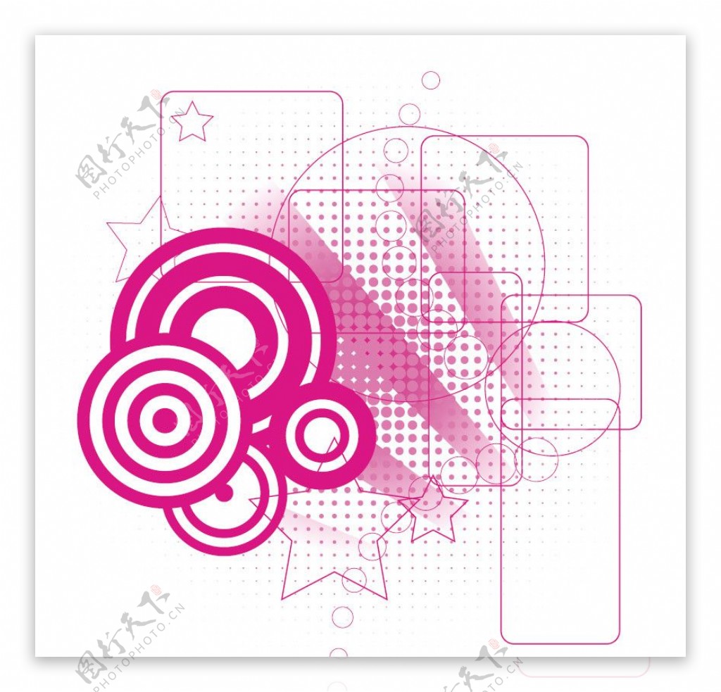 粉色动感线条圈圈商务科技背景图片