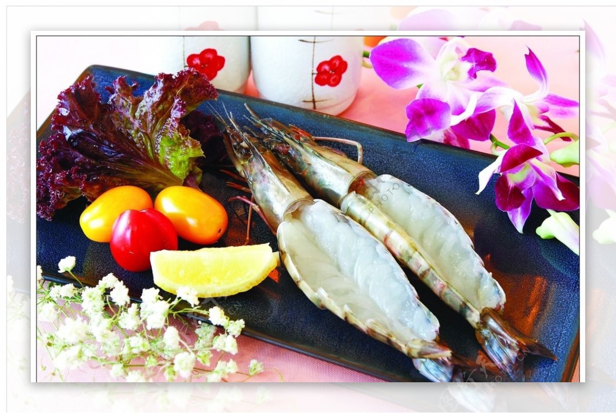 铁板明虾配虾酱图片