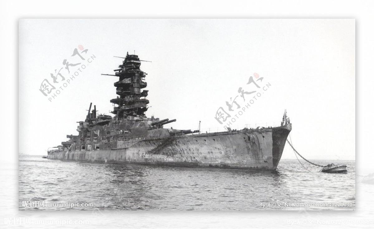 旧日本海军战列舰长门图片