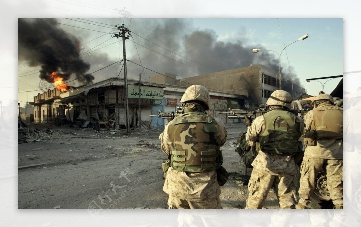 美军在伊拉克巷战图片