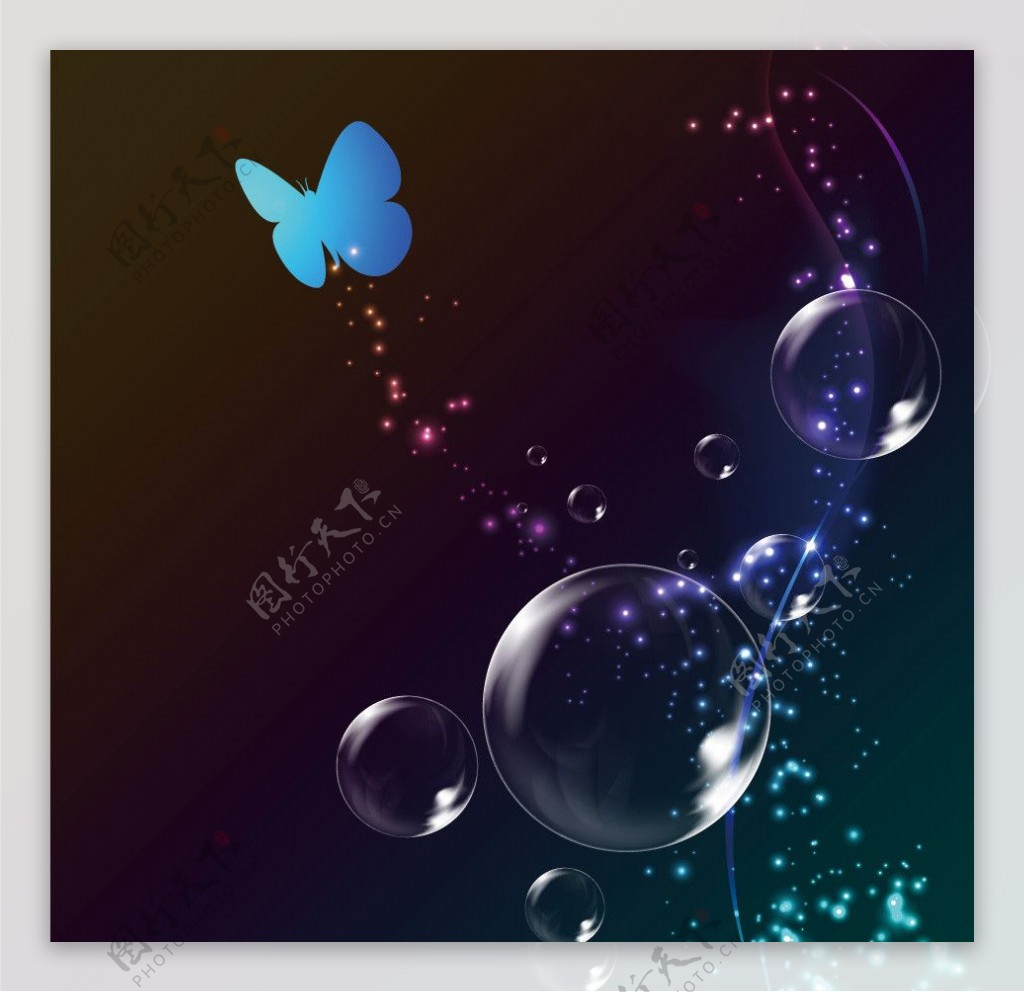 动感气泡蝴蝶背景图片