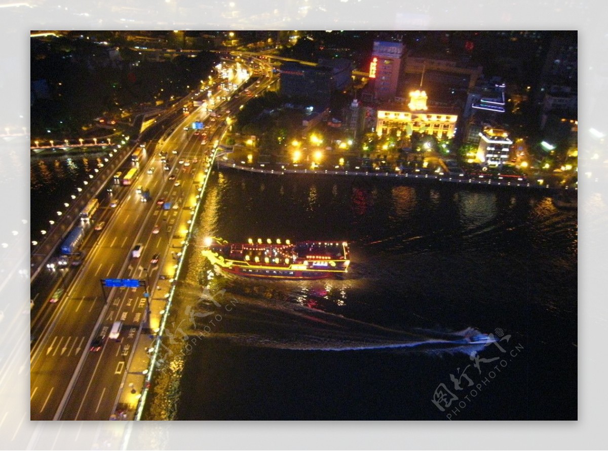 广州美丽珠江夜景图片