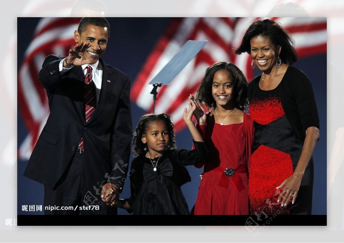 奥巴马全家福图片