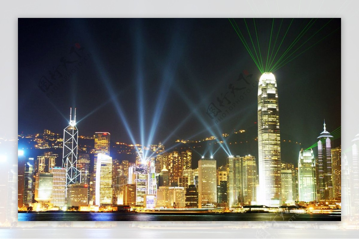 香港维多利亚港夜景图片